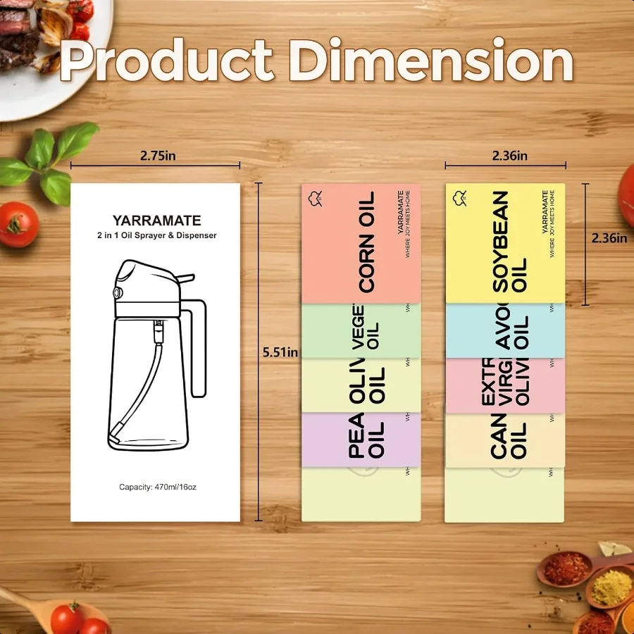 20 ملصقًا لملصقات زجاجات بخاخ الزيت لصلصة الزيت والمزيد #3