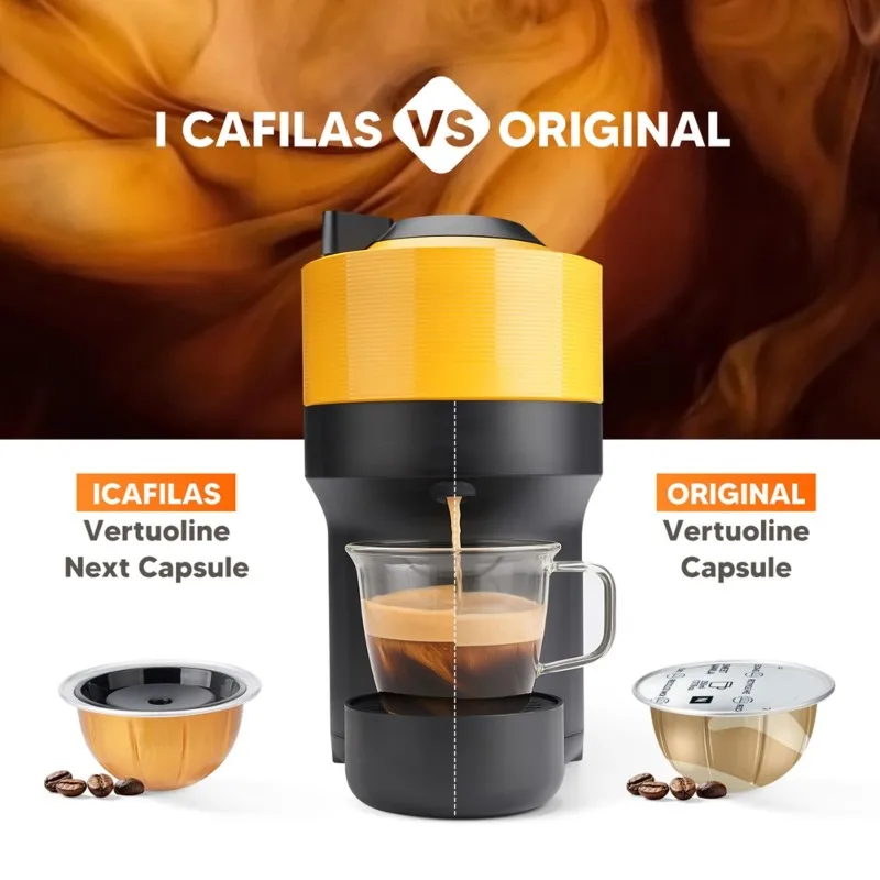 

EMECE-Coffee Pod Replacement 2Pcs Reusable Capsule For Vertuoline Next 80Ml Refillable Filter For Rich Crem
