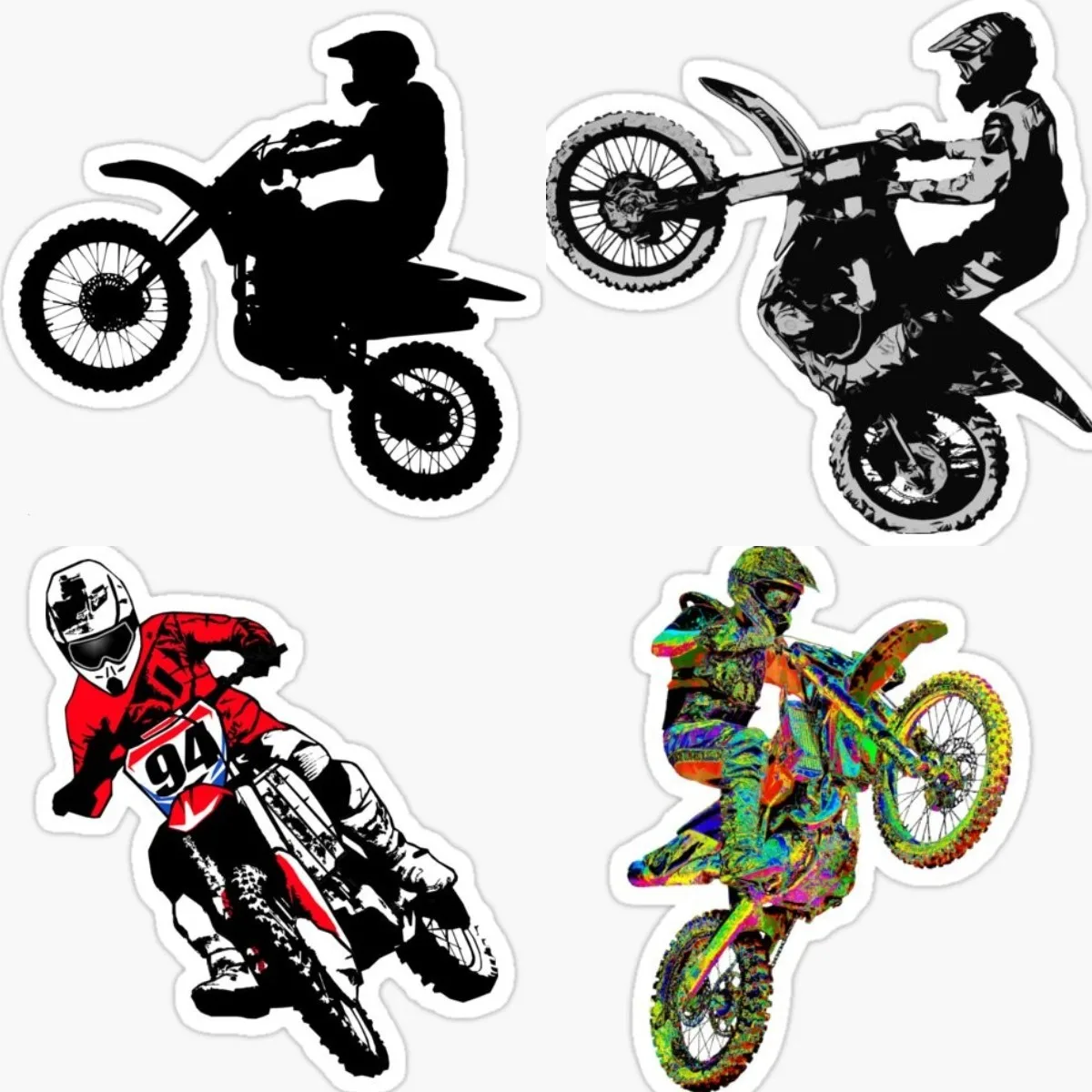 

Motocross Dirt Bike ATV Quad Bike Sticker Graphic Auto Wall Laptop Cell Truck Sticker for Windows Cars Off Road Accessories