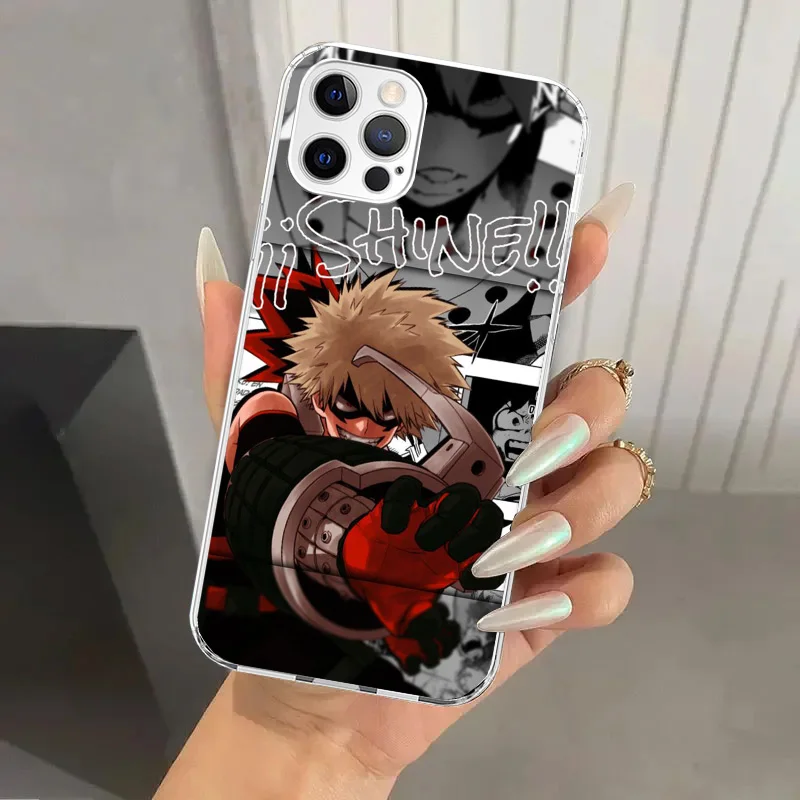 My Hero MHA Bakugou Katsuki Phone Case for Iphone 16 15 14 13 12 Mini 11 Pro Max X XS XR 7 Plus 8 SE 2020 Soft Funda Print Shell