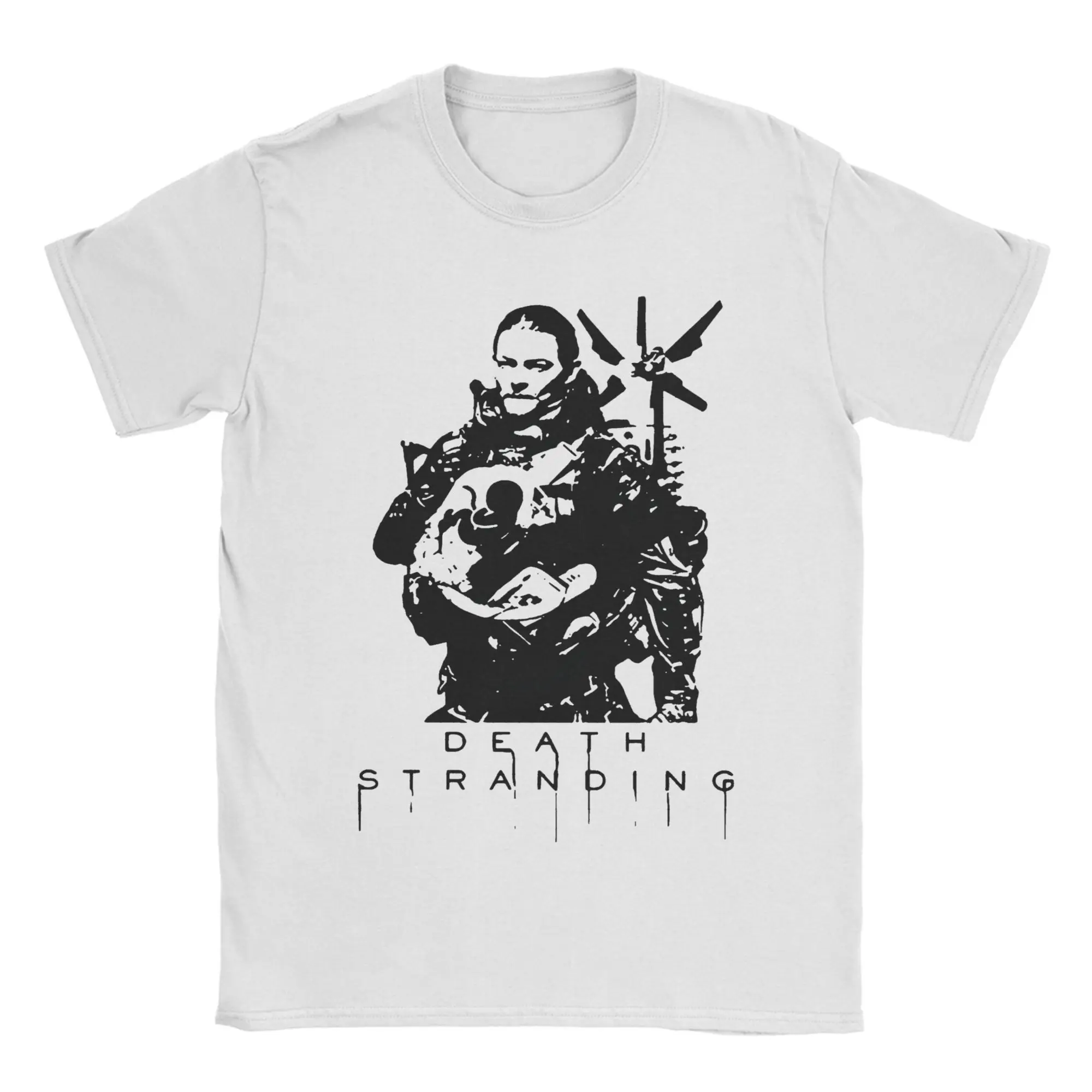 Harajuku T Shirt black handsome death art stranding game for fans Video Game  T-Shirts for Men Summer Short Sleeve Clothing