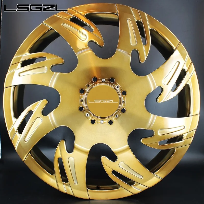 Custom  Golden Finish Forged Dually Rim for GMC FORD 6x5.5 8x6.5 6x139.7 8x165.1 8 10 Holes 22 24 26 28 30 Inch Wheel