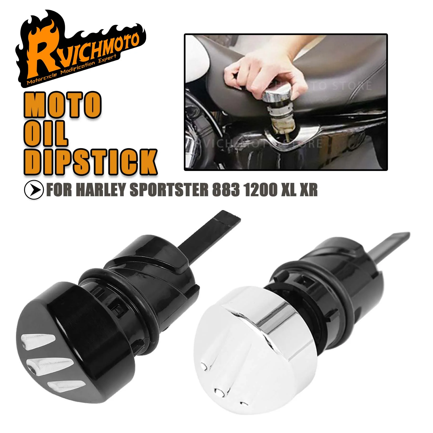 Für Harley 1200 883 Sportster XR XR 1200 XL1200 XL883 XL 1200 883 2004-2021 2022 Motorrad Ölmessstab Öltankdeckel Stecker Chrom