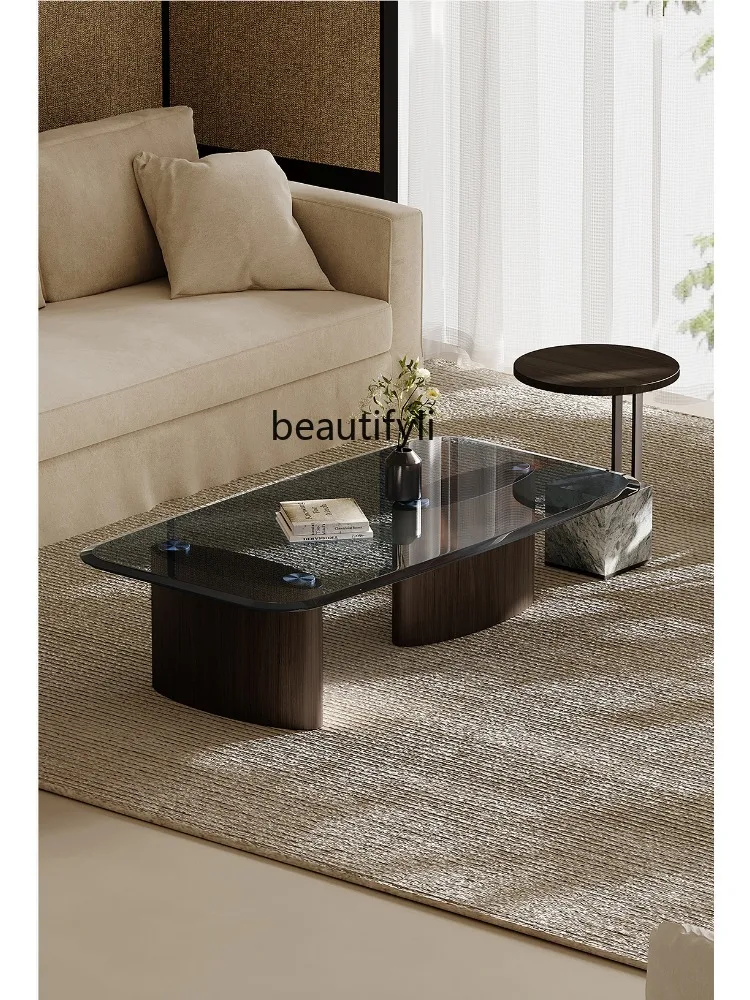 Italian Tempered Glass Coffee Table Living Room Home Light Luxury Modern Designer High-Grade Rectangular Tea Table Minimalist