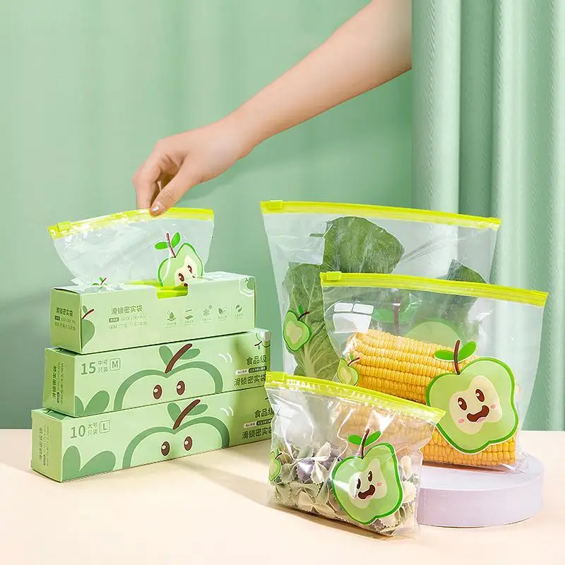 

Reusable Zip Lock Bag Food Grade Transparent Storage Bag With Zipper Sealing Plastic Container Travel Freezer Camping Kitchen