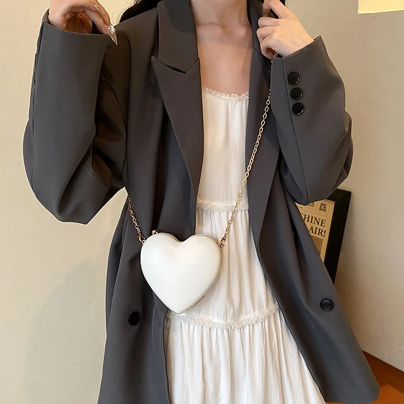 Fashion Designer Small Love Heart Shape Shoulder Bag Crossbody Bags For Girls Women Solid Pu Leather Top Bag bolsos de mujer