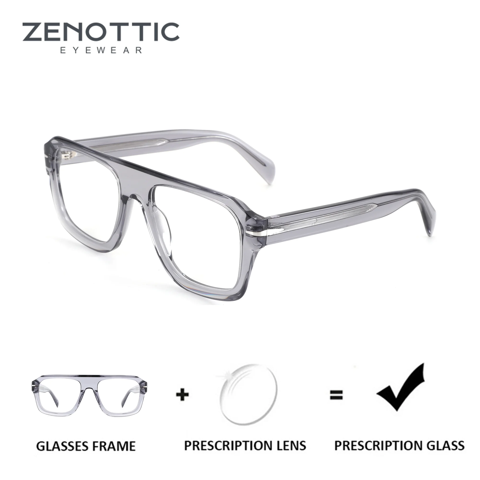 

Очки ZENOTTIC (размер M) квадратной формы из ацетата, изготовленные на заказ, для мужчин, с прогрессивными оптическими линзами, с диоптриями, для коррекции близорукости.