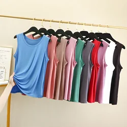 XL to 6XL Plus size Summer Modal Loose Tank Tops sleeveless Tshirts solid color Vest bottomed tee tops women's camisole