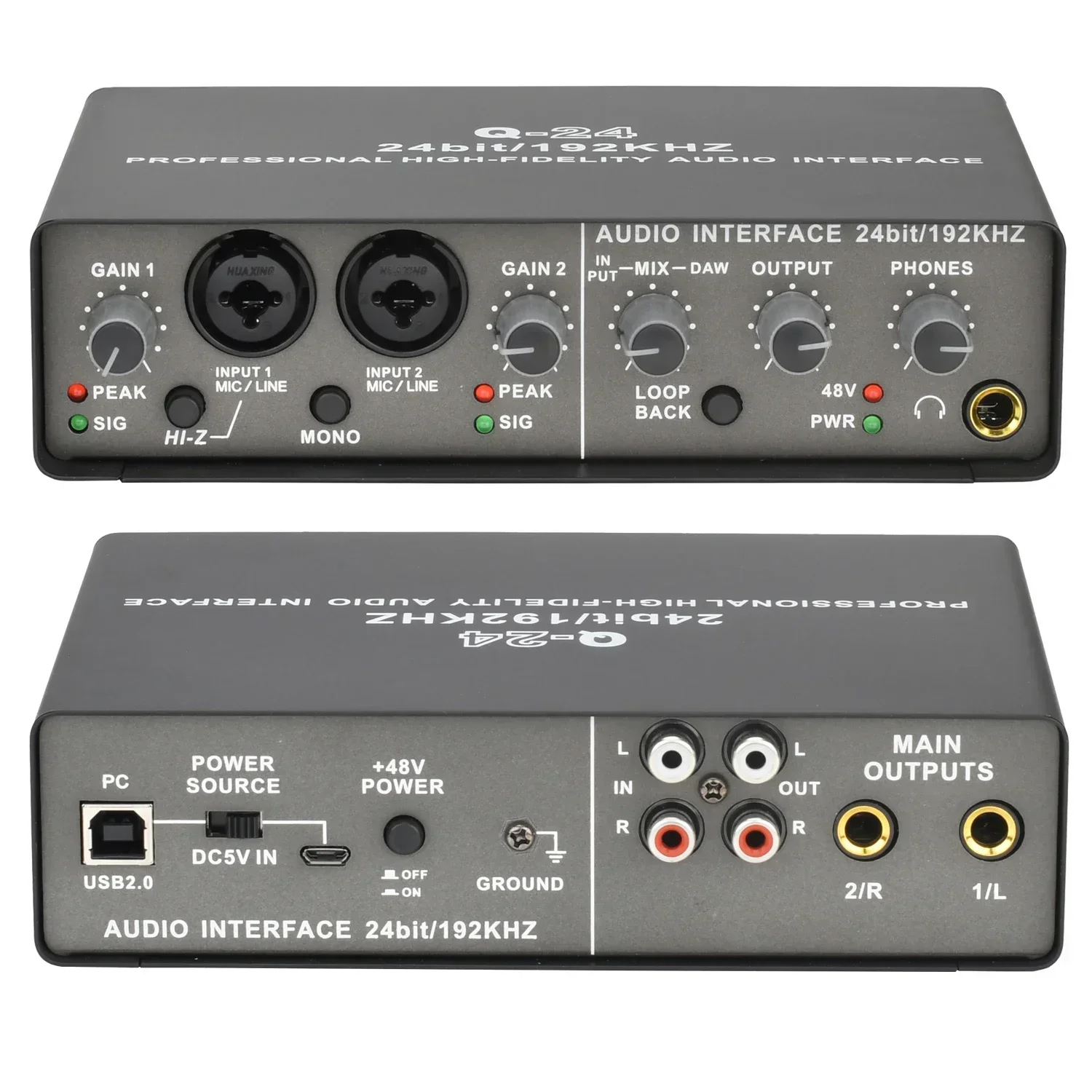 

US.EU Professional Audio Interface Sound Card with Monitoring Electric Guitar Live Recording Audio Extractor For Studio Singing