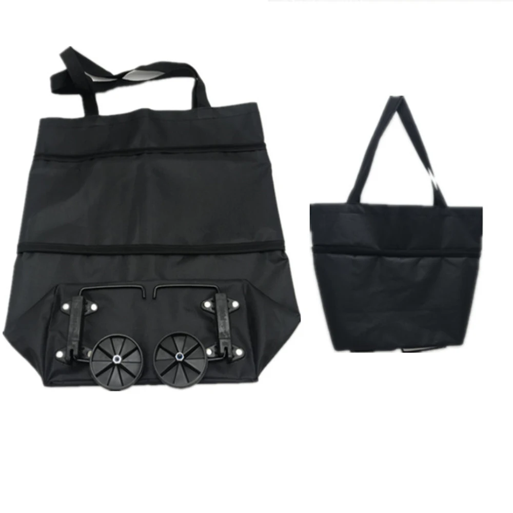 Folding Shopping Pull Cart Trolley Bag With Wheels Foldable Shopping Bags Reusable Grocery Bags Food Organizer Vegetables Bag