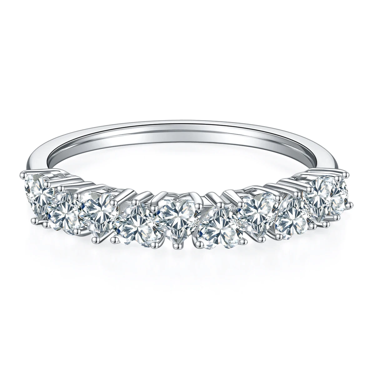 

Mosu S925 Sterling Silver Classic Heart Cut Moissanite Ring Wedding Promise Bands Jewelry for Women Engagement Ring With GRA