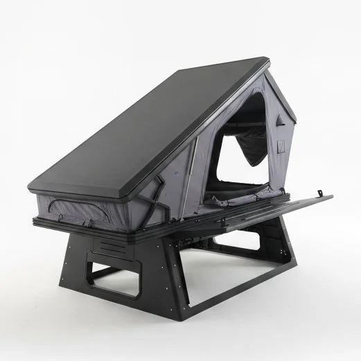 Hard Shell Triangle Aluminum Alloy Roof Top Tent Quick Open Waterproof 2 Person Overland Camping Pickup Truck Tent