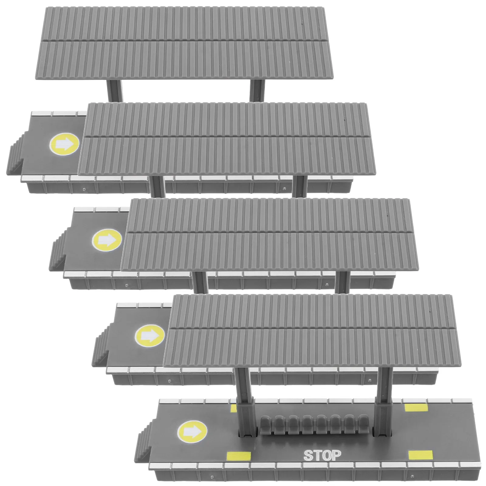 

4Pcs DIY Railway Platform Kit Intricate Detailing Enhanced Realism for Miniature Train Scene Building Pretend