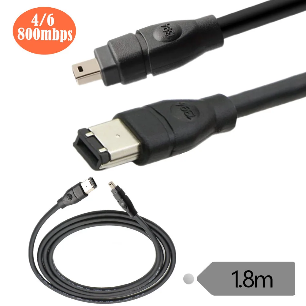 Cable FireWire IEEE 1394, cable para Sony DV Handycam, impresora, disco duro y más dispositivos habilitados para IEEE 1394 (9 pines a 4 pines)