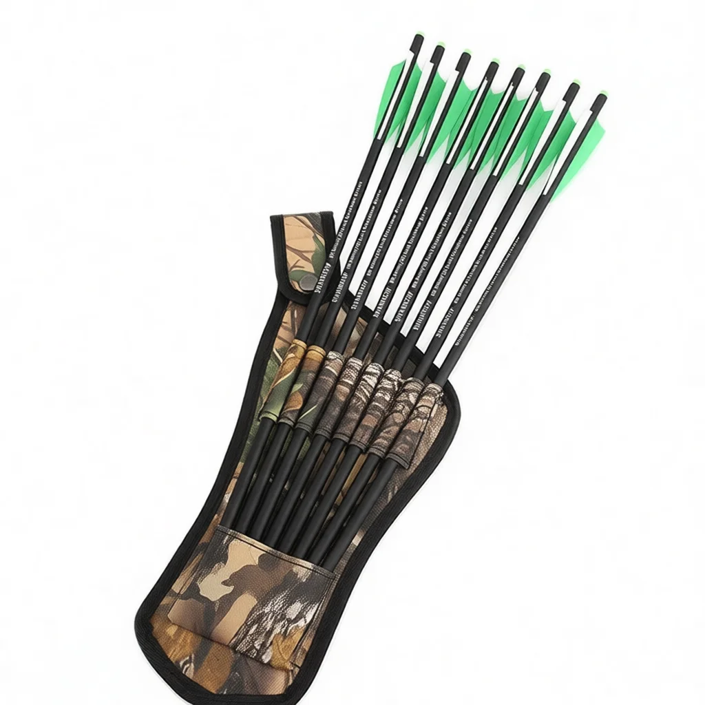 Archery Arrow Quiver Portable Waist Hanging Case PU Leather Traditional Bow Holder For Hunting Target Shooting Equipment - view 3