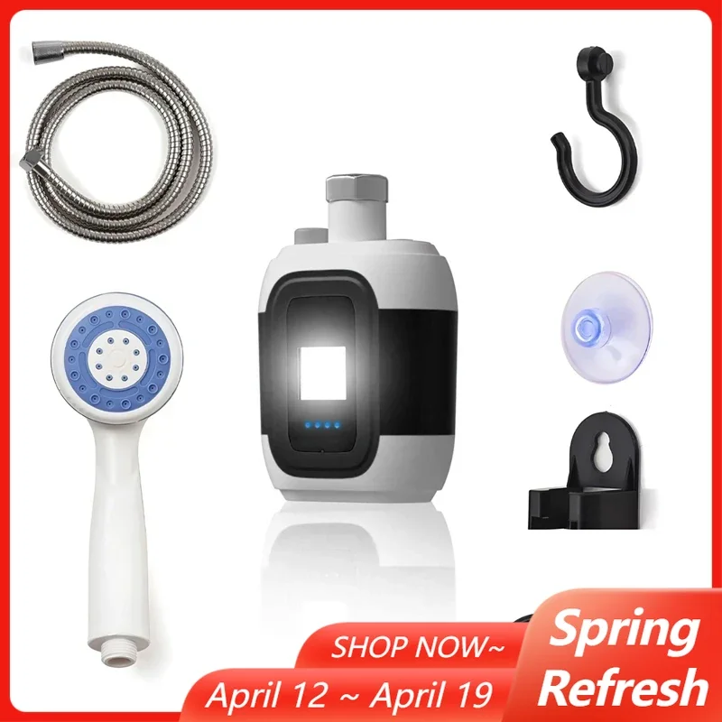 

Портативный 2000 мАч перезаряжаемый уличный душевой насос для кемпинга, душевой насос для купания, автомойки, полива цветов, чистки домашних животных