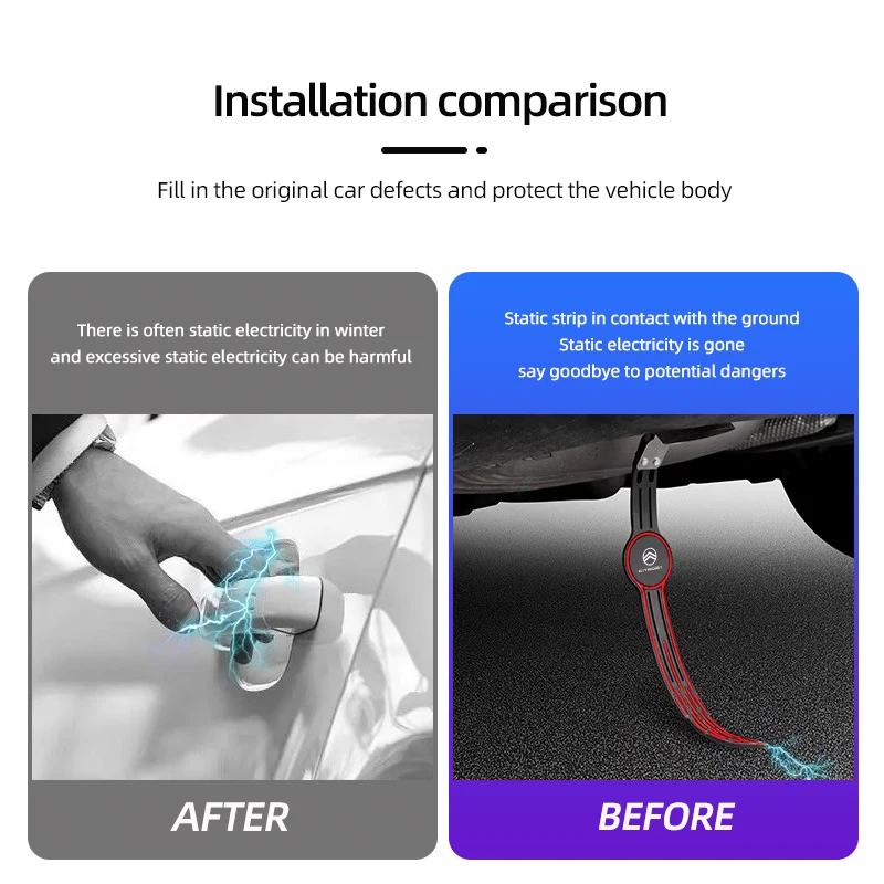 Car Eliminate Static Elimination Belt Auto Accessories For Citroen C3 C5 AIRCROSS C5X C4 Cactus PICASSO e-C3 e-C4 C1 C-Crosser