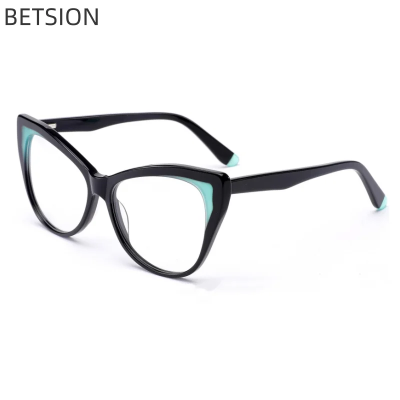 

BETSION Glasses Frame for Women Acetate Material Hand Made Lightweight Custome Retro Eyeglasses For Men Optical Eyewear Frames