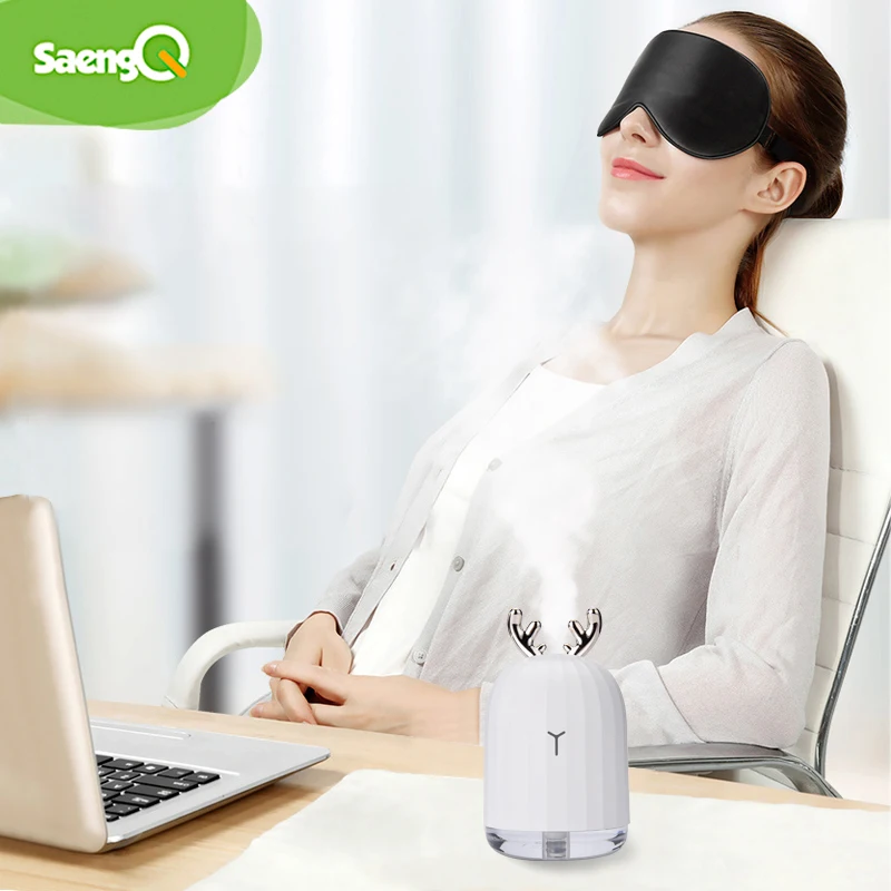 초음파 가습기 필수 220ML 오일 디퓨저 LED 야간 램프 전기 아로마 테라피 USB 가습기