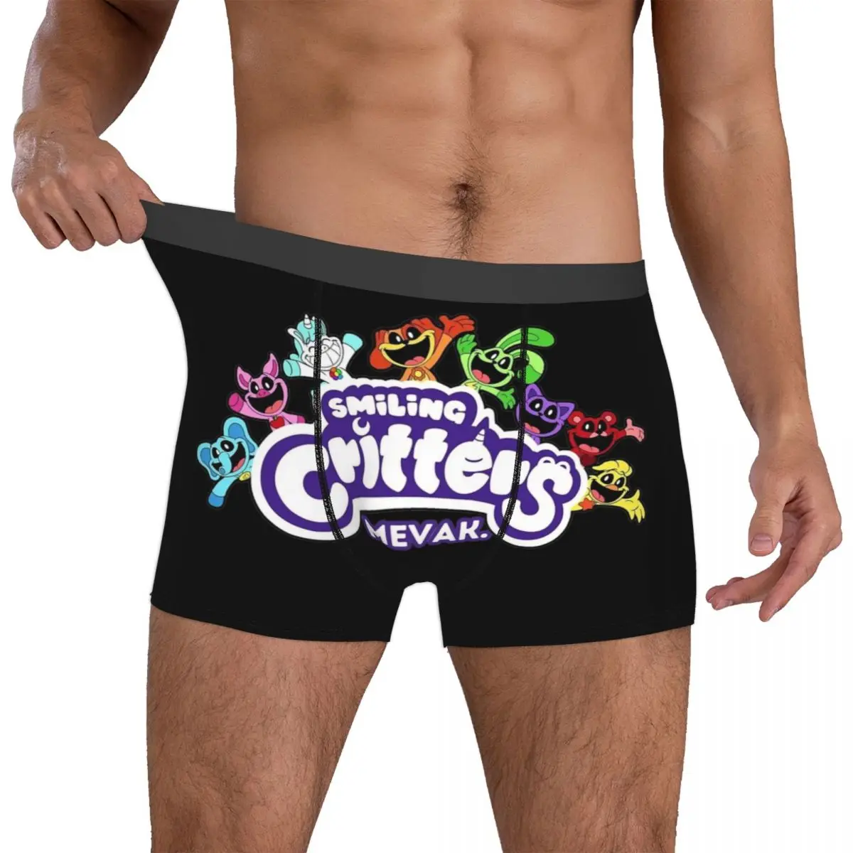 Smiling Critters And MevaK Man Underwear Catnap Boxer Briefs Shorts Panties Humor Mid Waist Underpants for Male Plus Size