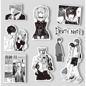 65PCS Anime Death Note Stiker Hitam Putih Stiker Scrapbook Bagasi Laptop Sepeda Koper Mobil Graffiti Stiker Dekorasi Mainan 12 stiker hitam putih penjualan terbaik - №
