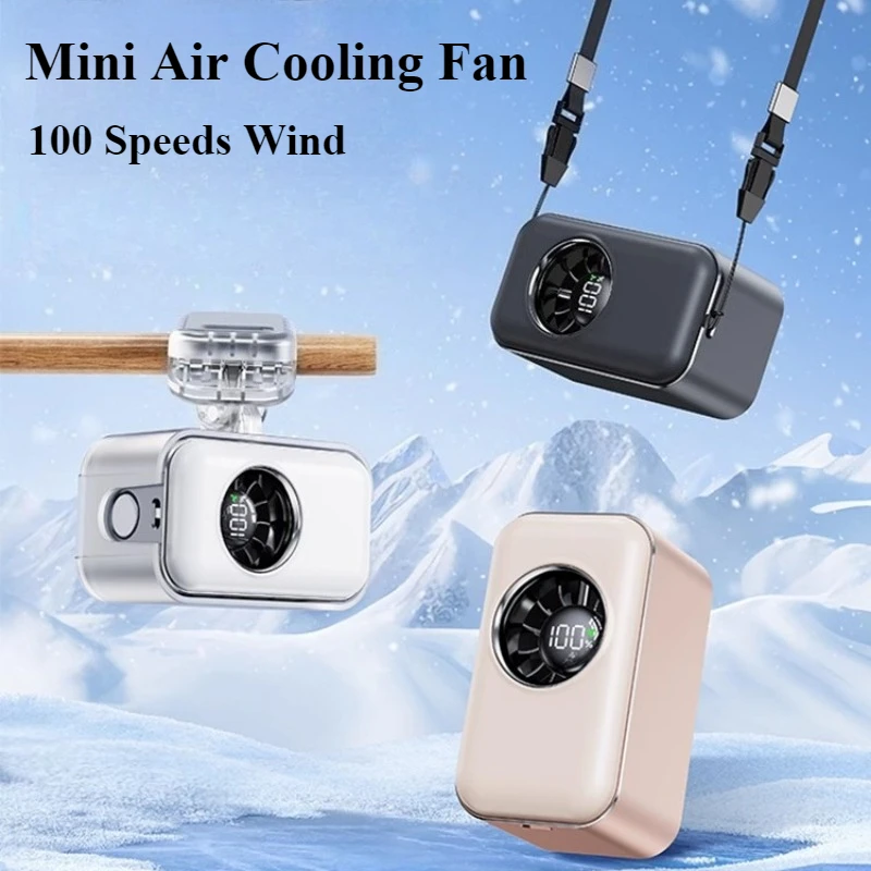 Eary Portable Mini Handheld Fan 100 Speeds Wind with Clip Lanyard 2000mAh Rechargeable 3-in-1 Hand/Desk/Neck Multifunction Fan
