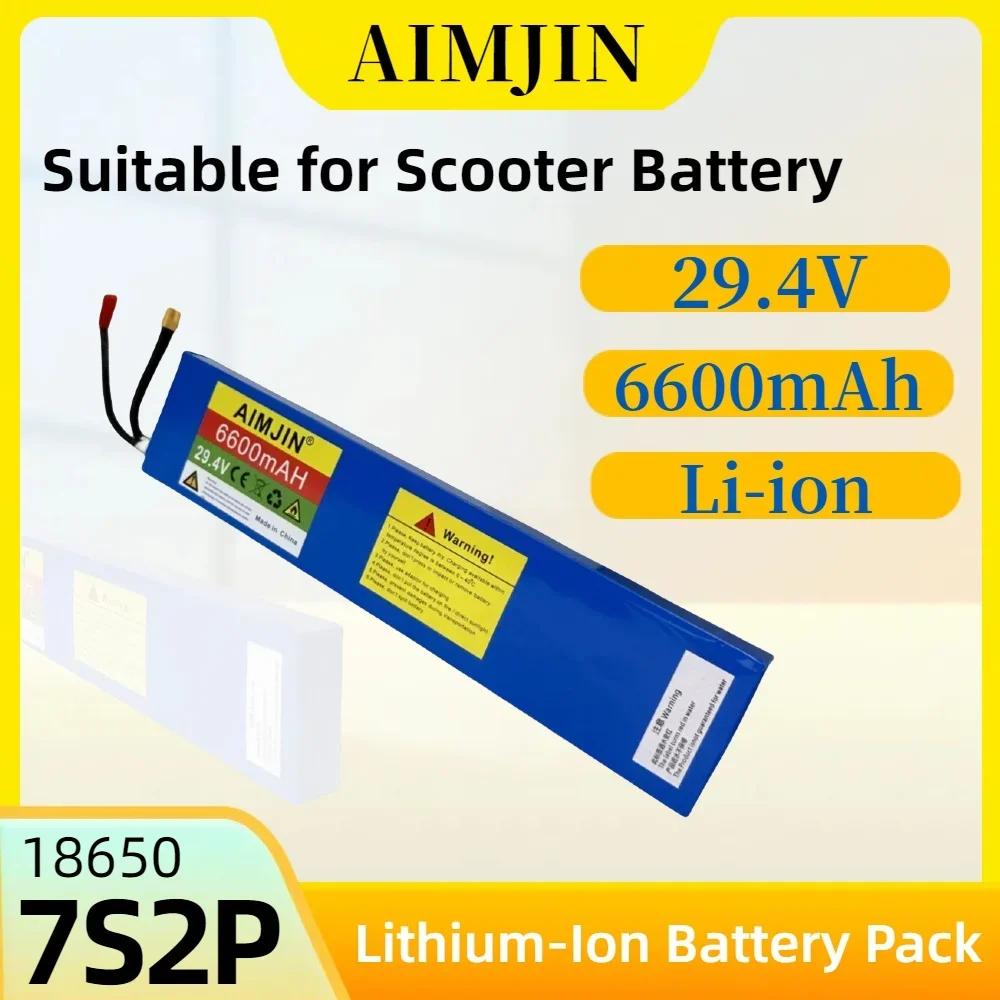 

29.4V 6600mAh 7S2P 18650 li-ion Rechargeable Battery Pack For Electric Bicycle Moped Balancing Scooter