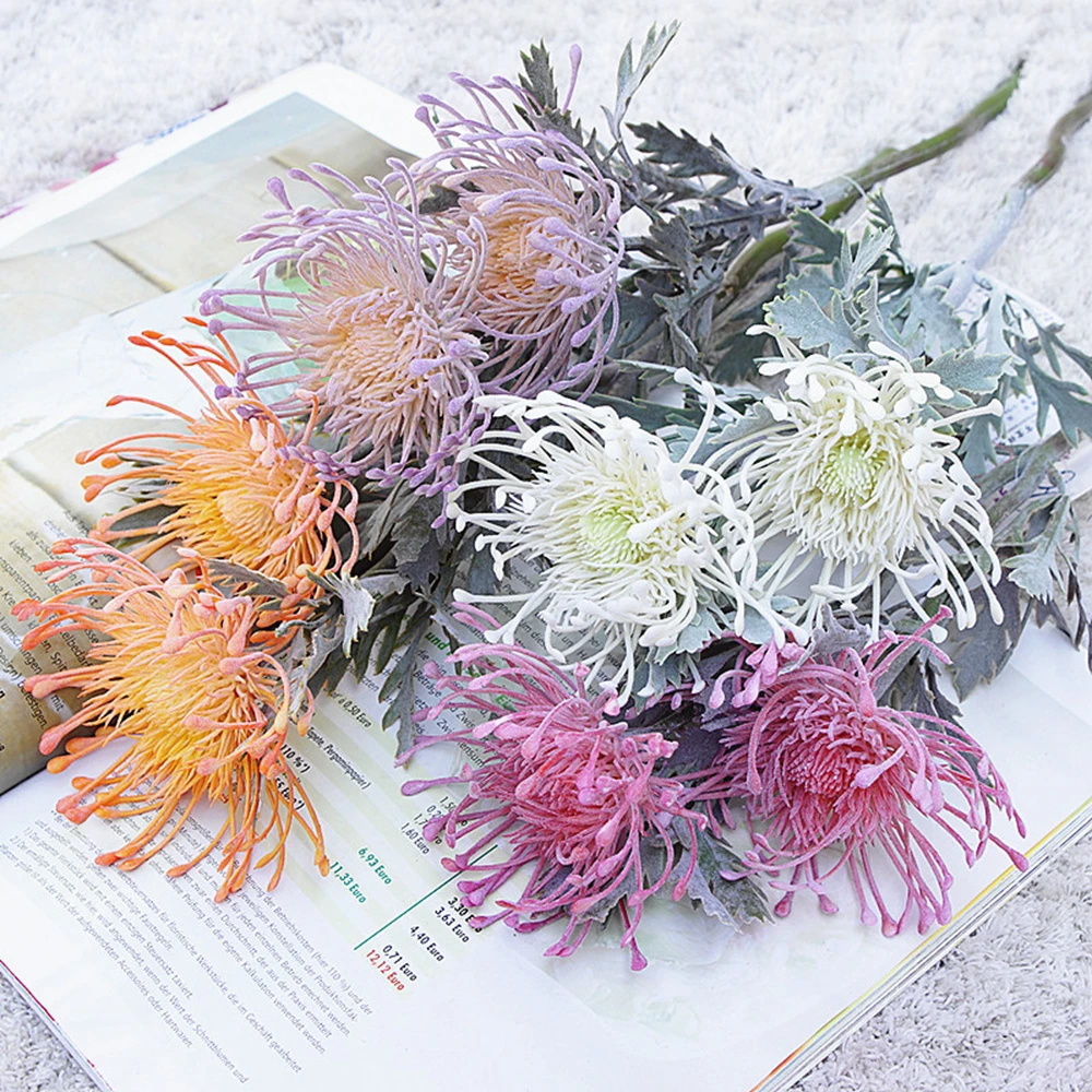 Künstliche Blumen, kurze Zweige, Krabbenklaue, 2-Gabel, Nadelkissen, Festival-Girlande, Vase für Zuhause, Hochzeit, Raumdekoration, künstliche Pflanzen