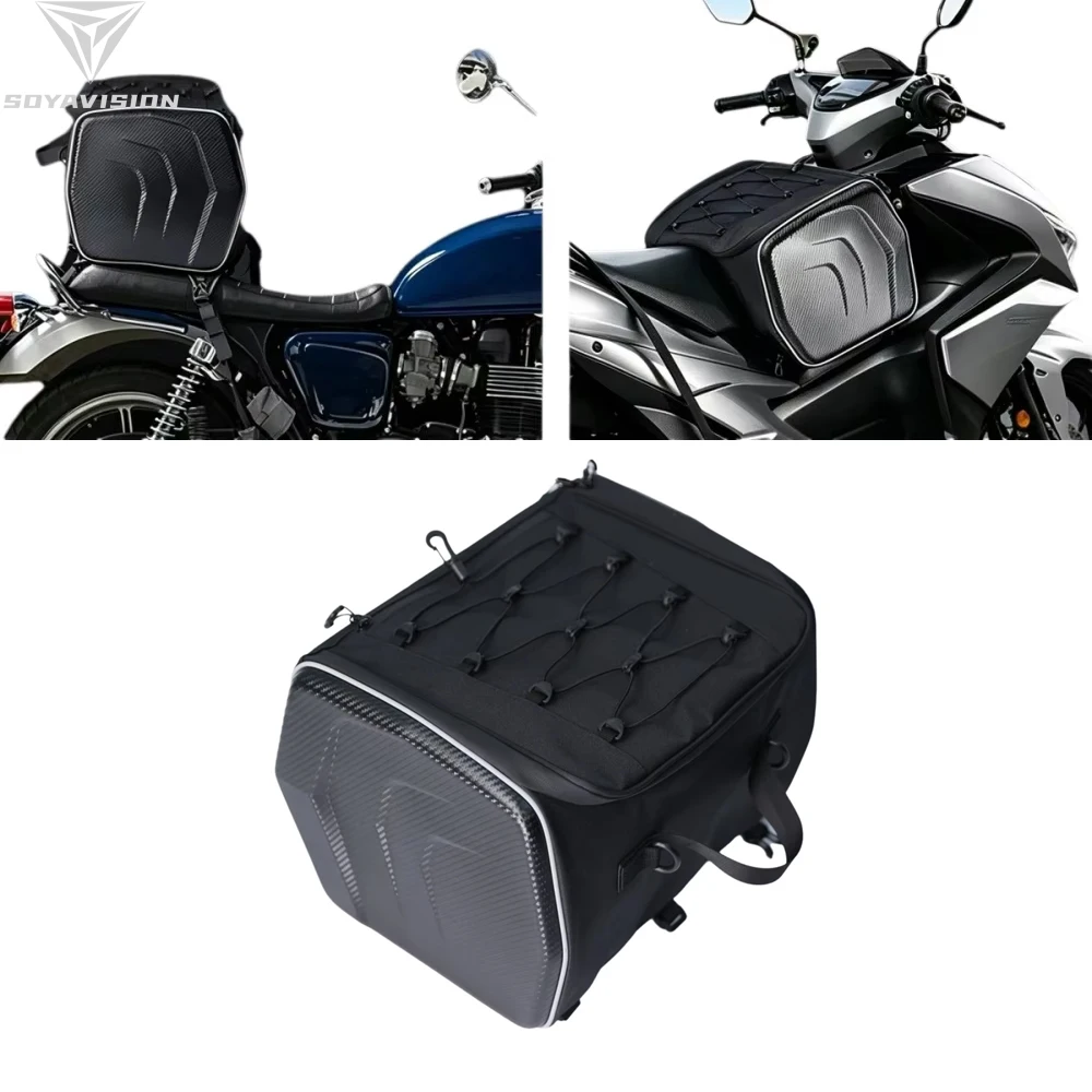 Waterproof Motorcycle Rear Seat Bag Travel Luggage Bag 25L Motorcycle Hard Shell Tail Bag Motor Riding Helmet Bag