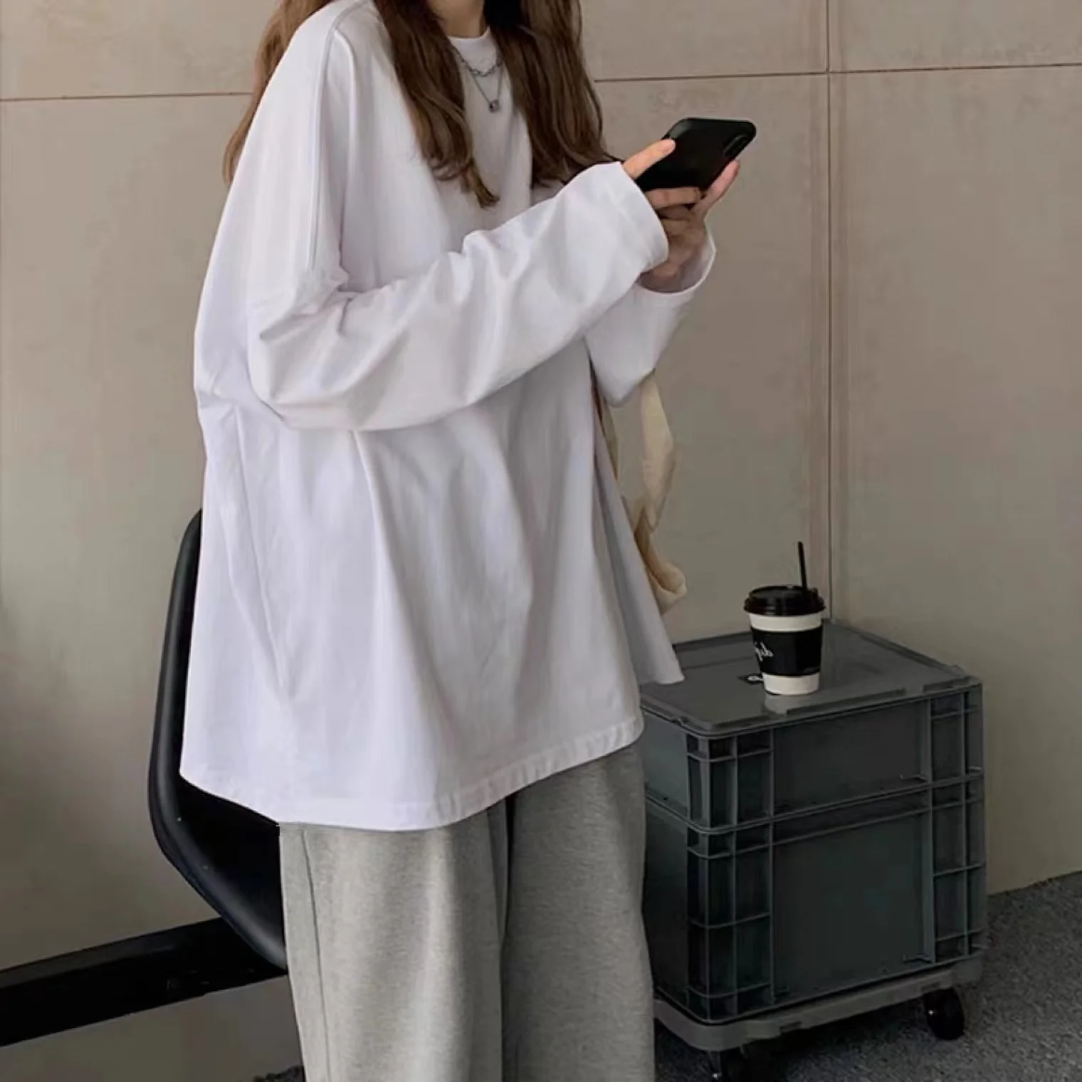 

Spring Autumn Long Sve Women's Basic Sle Slim Fit Versatile Base Layer irt Korean Lazy Sle Top Trendy T-irt