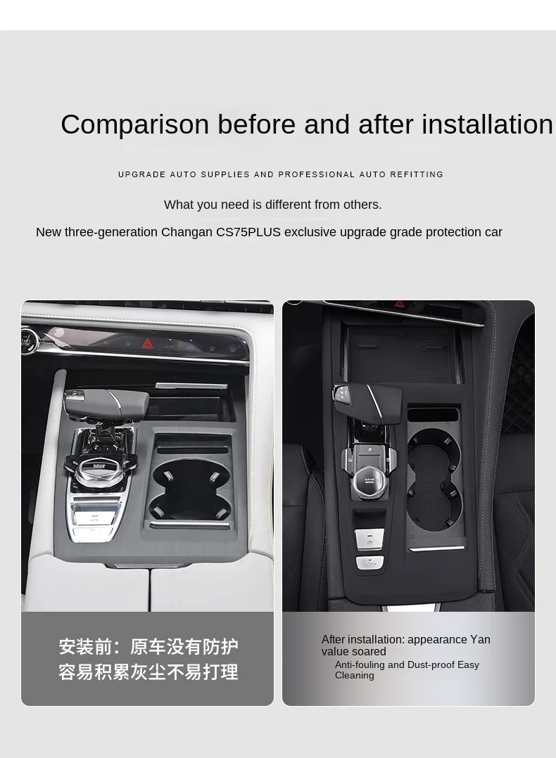 Per Changan CS75 PLUS 2022-2024 pannello del cambio di controllo centrale Pad in Silicone pellicola di protezione dell'ingranaggio forniture per la decorazione d'interni