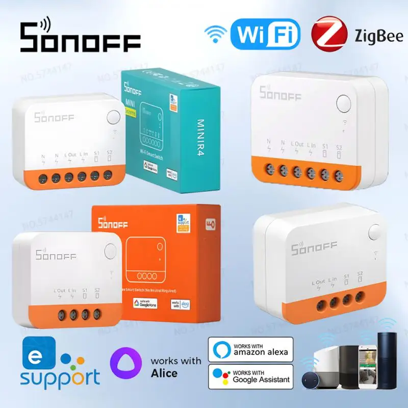 SONOFF ZBMINI L2 Zigbee Smart Switch No Neutral Wire Required Smart Home WiFi MINIR4 Wireless Switch Module EWeLink APP Control