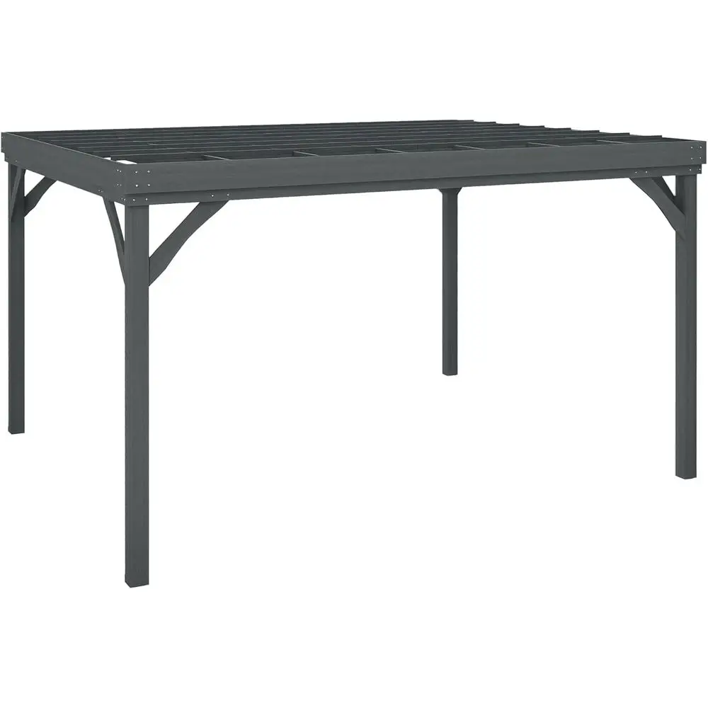 

10' x 12' Outdoor Pergola, Wood Gazebo Grape Trellis with Concrete Anchor ClimPlant Support at Garden, Patio, Backyard, Deck, Gr