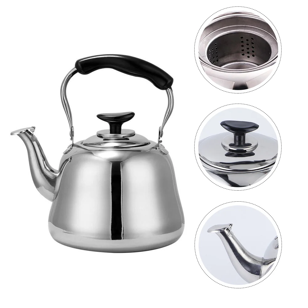 

Water Heater Buzzing Kettle Household Whistling High Capacity Home Accessories Handheld Kitchen Silver Stainless Steel