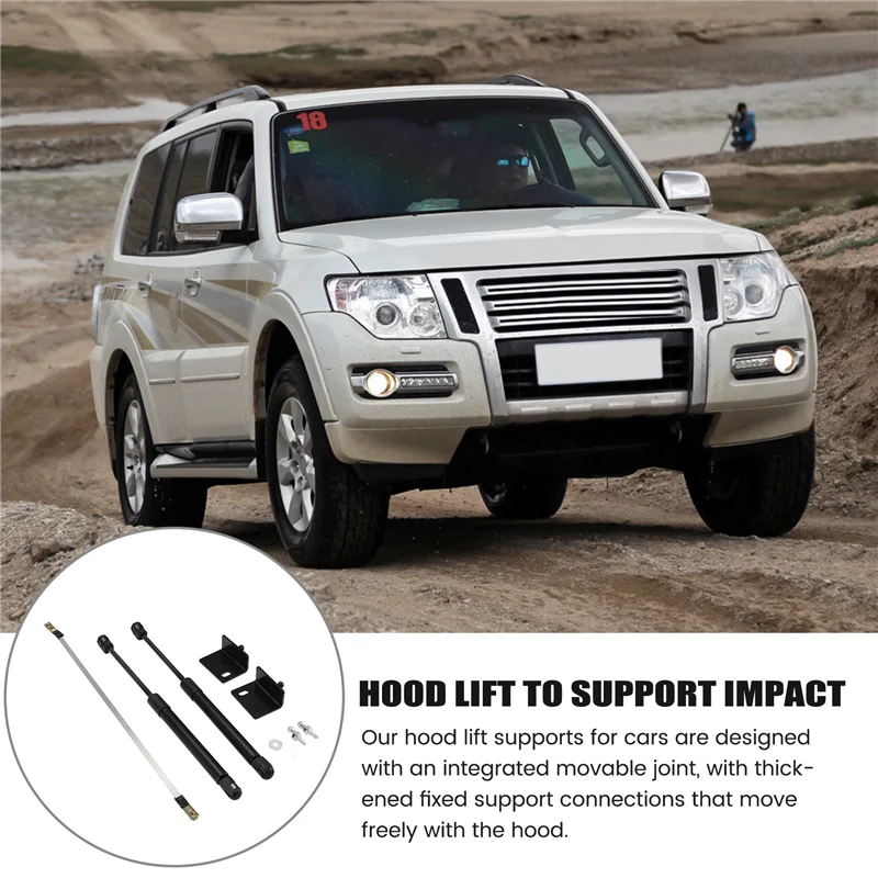 

For Mitsubishi Pajero 2006-2016 Hood Engine Support Hydraulic Rod Lifting Strut Spring Shock Absorber Rod Bracket