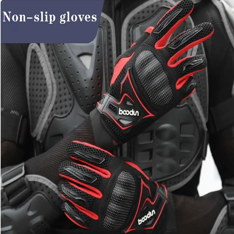 Breathable Four-Season Motorcycle Gloves Windproof Warm Off-Road Anti-Fall Anti-Slip Riding Electric Motorcycle Gloves