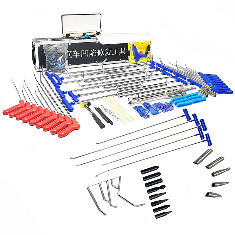 

Professional Car Dent Repair Rod Kit with Tool Bag Hook Remove Dent Auto Body Repair Puller Push Hooks Rod Kit