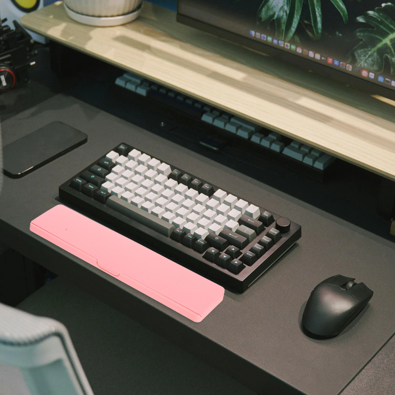 

Ящик для хранения клавиатуры, эргономичная подставка для запястий, компьютерный облако, черный коврик для мыши из АБС-пластика, лоток для клавиатуры, органайзер для карандашей, водонепроницаемый, нескользящий