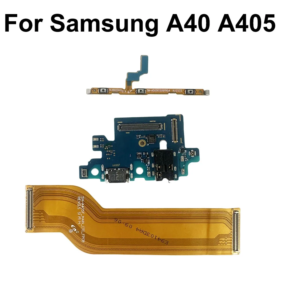 GEFENSI Brand New Charging Port Board Volume Power On Off Button Main Mother Board Flex Cable For Samsung A40 A405 A405F SM-A405