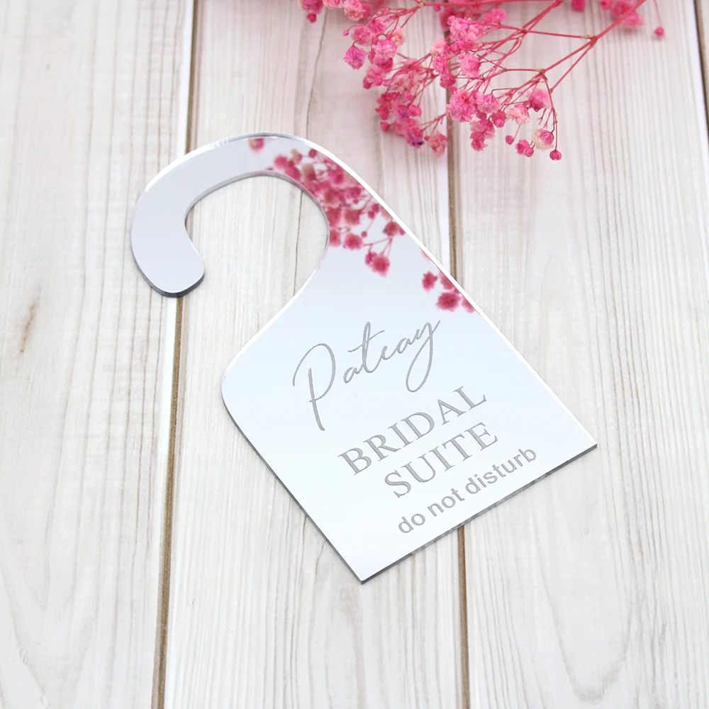 Cabides de porta personalizados para casamento, não perturbe, suíte nupcial, sinal personalizado, nome da noiva, decoração acrílica do partido, 1pc