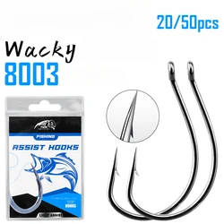 20/50Pcs Lure Fishing Hooks 3#-3/0# Ring Eye Fishhook High Carbon Steel Barbed Soft Bait Worm Hooks for Carp Fishing Accessories