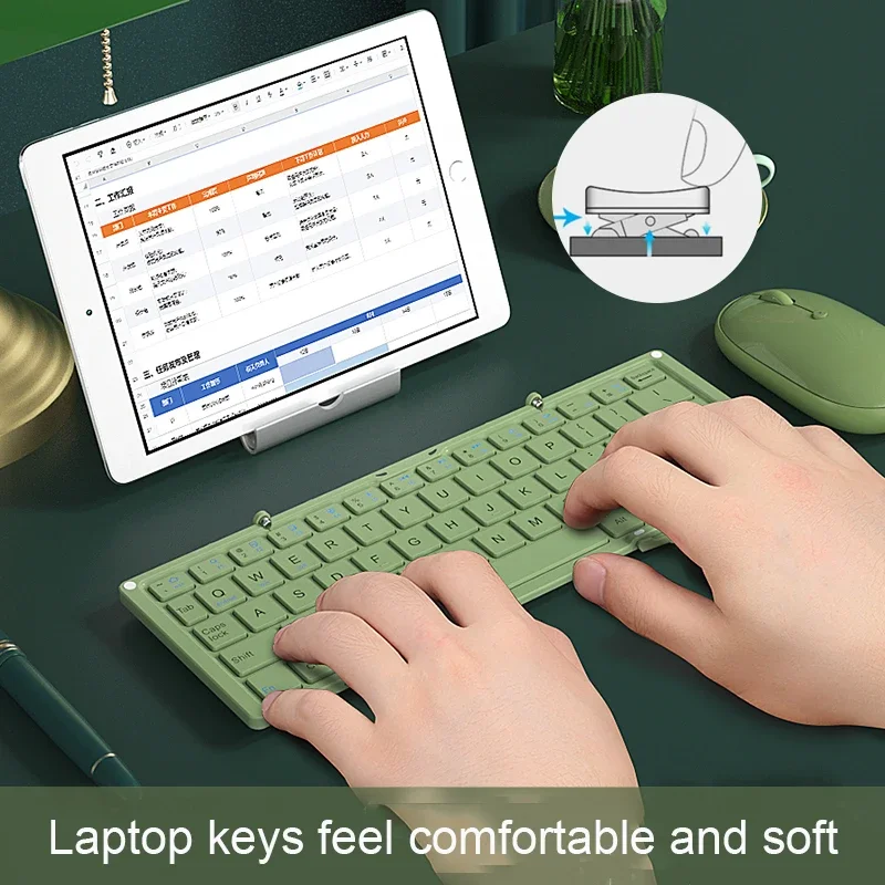 Keyboard lipat Bluetooth untuk Macbook iPad Tablet, Mouse Keypad nirkabel Mini dapat diisi ulang untuk PC, aksesori game