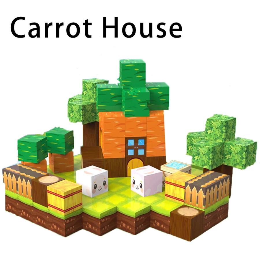 

Carrot House Magnetic Building Blocks. Educational Children's Toys. Simple Building Blocks for Toys. Gifts for Children.