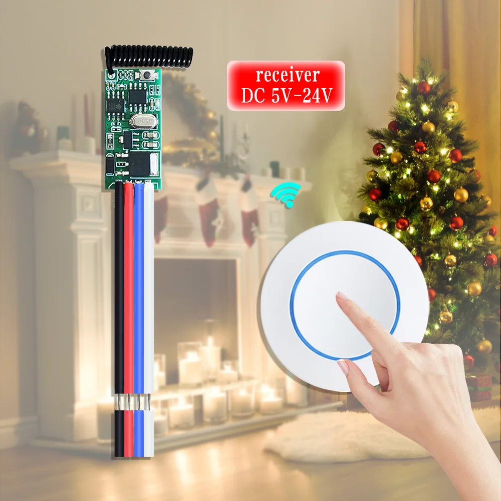 433 ميجا هرتز تيار مستمر 12 فولت 3.6 فولت-24 فولت لاسلكي للتحكم عن بعد التبديل طويلة المدى استقبال صغير الارسال مصباح ليد التحكم عن بعد لتقوم بها بنفسك عدة