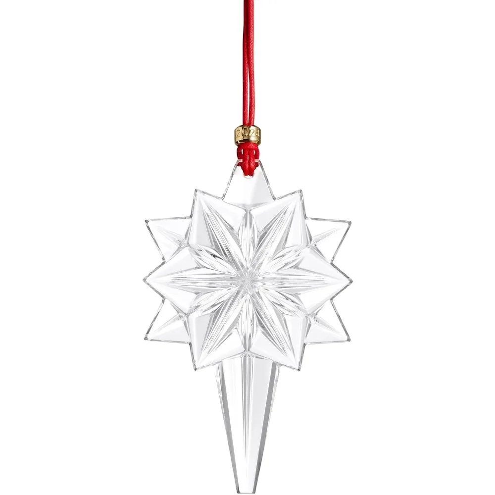 Waterford Annual Snow Star Ornament 2024, zawieszka świąteczna, ozdoby w kształcie kropli, zaopatrzenie na przyjęcie bożonarodzeniowe