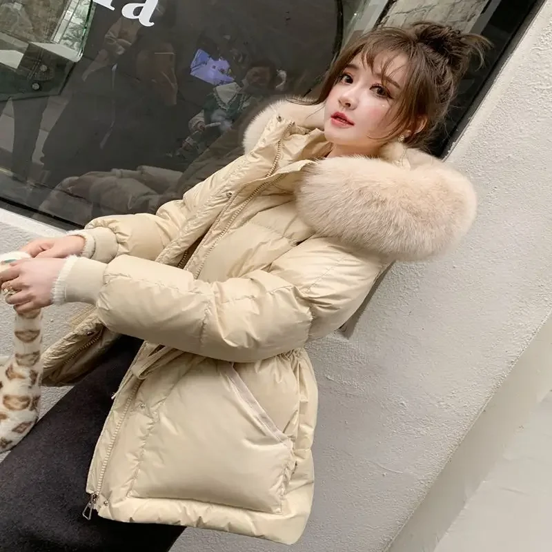 Winter Neue Mode frauen Unten Jacke Lose Pendler Strap Weiße Ente Unten Mit Kapuze Jacke