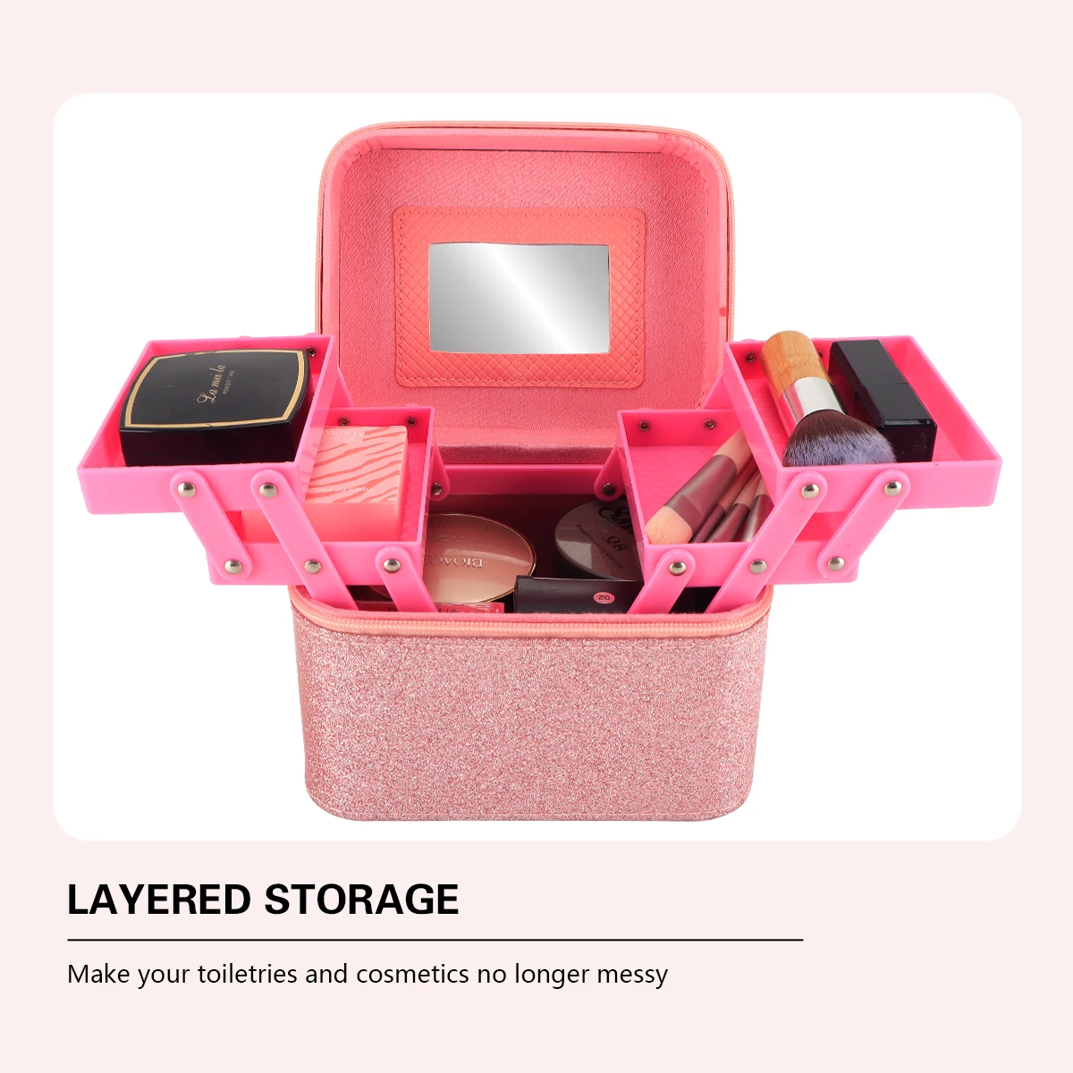 New Multilayer Storage Box Portable Make Up Suitcase Fashionable and High Quality Handheld Makeup Bag Jewelry Girl Gift Storage