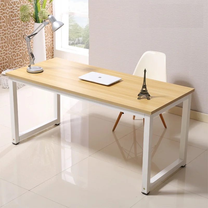 Modern Wood Top Pc Table for Home Use Simple Iron Save Space Study Table Houseuse Computer Desk Writing Gaming Table for Office