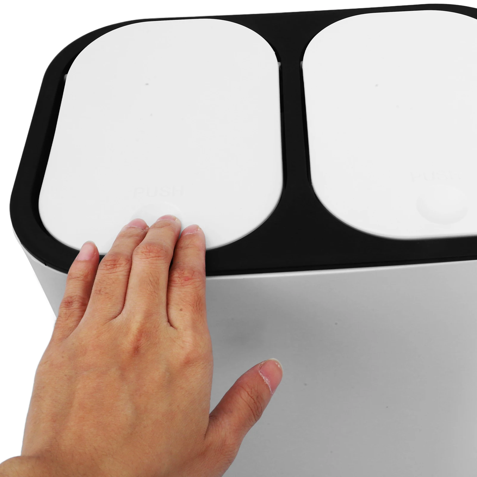 

Double Compartment Trash Can Kitchen Garbage Bin Dry Wet Separation Household Waste Container Plastic Large Opening