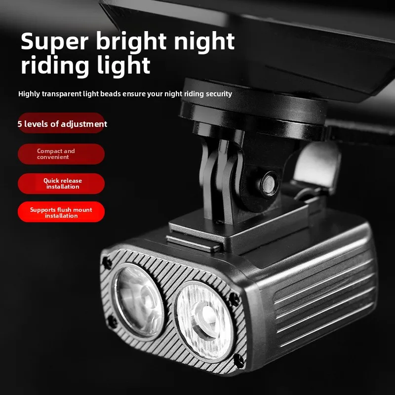 

5 Modes Bicycle Front Lamp Type-C Rechangeable Bike Headlamp High Beam Low Beam Bike Handlebar Headlight Bicycle Accessories